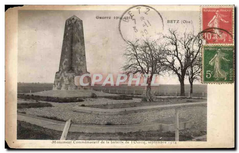 Gedenkmonument der Schlacht bei l'Ourchq — Betz (Oise) — Verlag nicht erkennbar - Vorderseite
