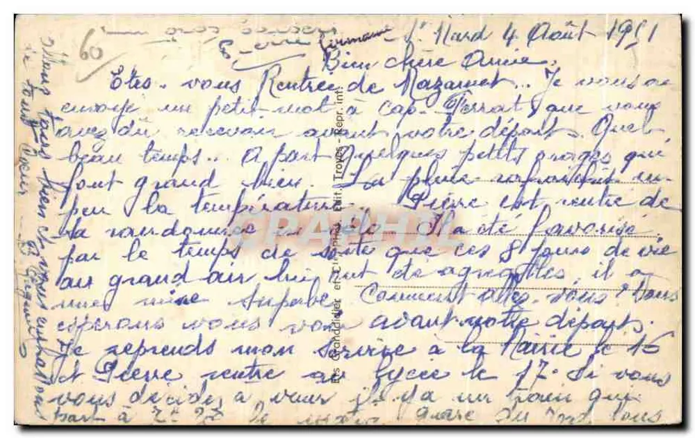 Ermenonville — Estátua de J.-J. Rousseau — Editor Dammon - Verso