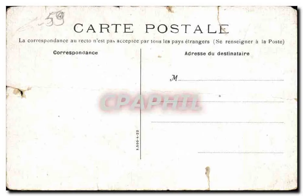 앤티크 엽서 Sg Mgr Jean Arthur Cholet Archeveque de Cambrai - 뒷면