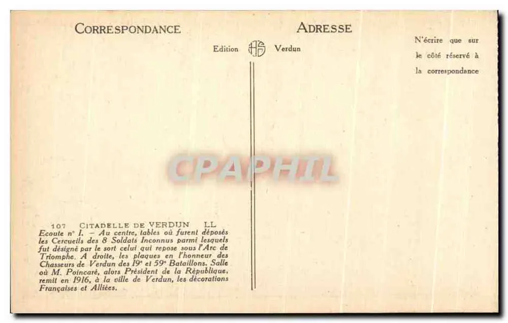 Zitadelle von Verdun — Écoute n°1 — Edition Verdun - Rückseite