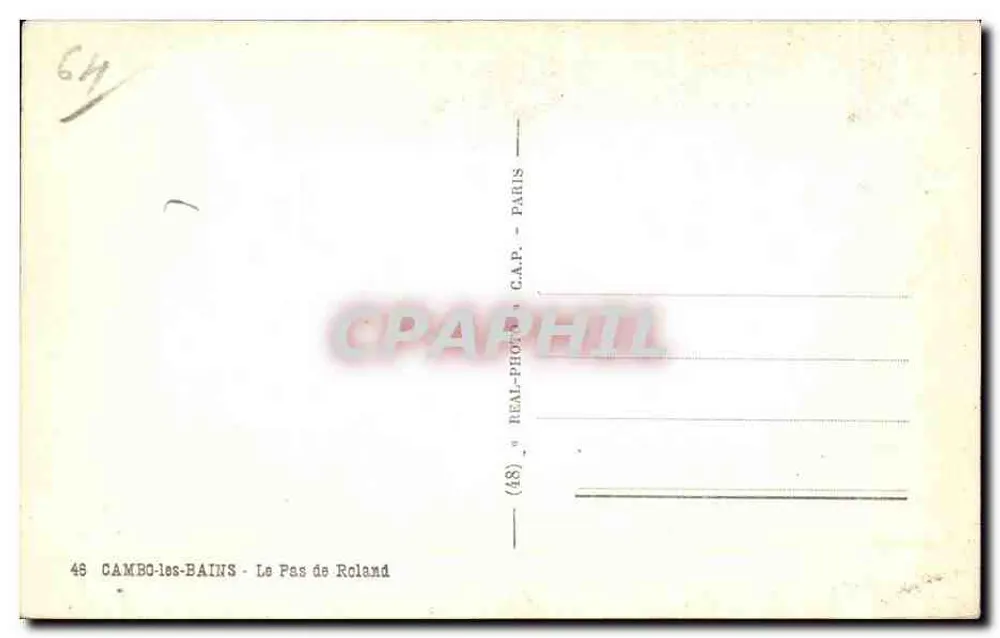 Le Pas de Roland — Cambo-les-Bains — C.A.P. — Paris - Verso