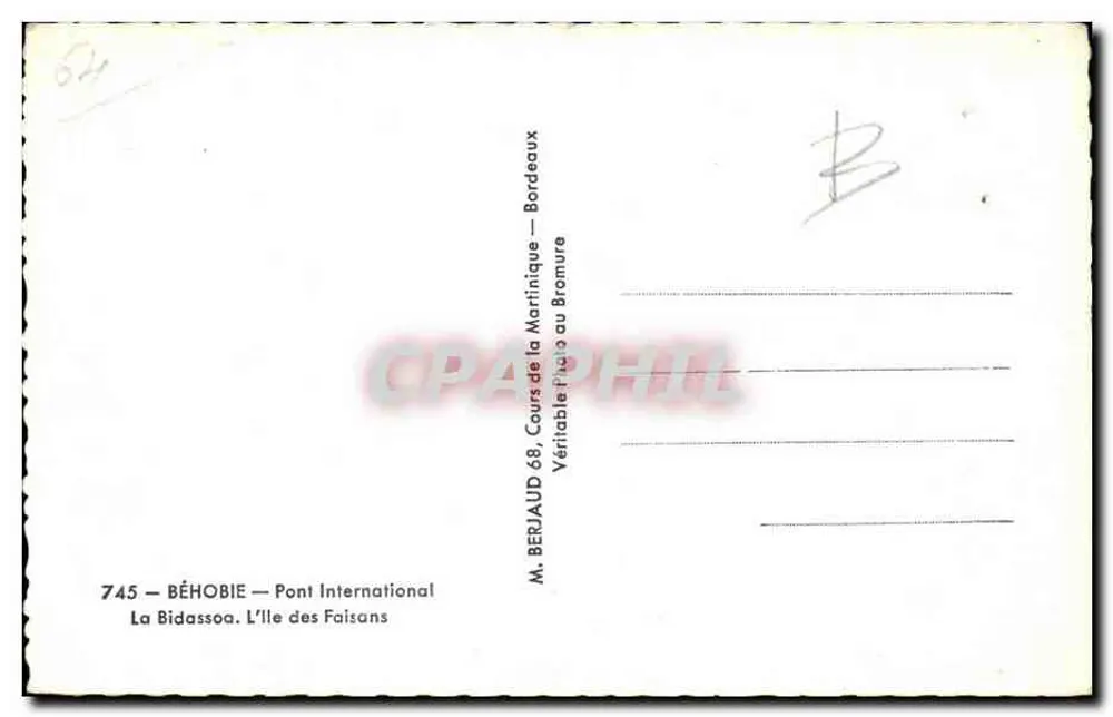 Irun Spanien — Insel der Fasanen — M. Berjaud 745 - Rückseite