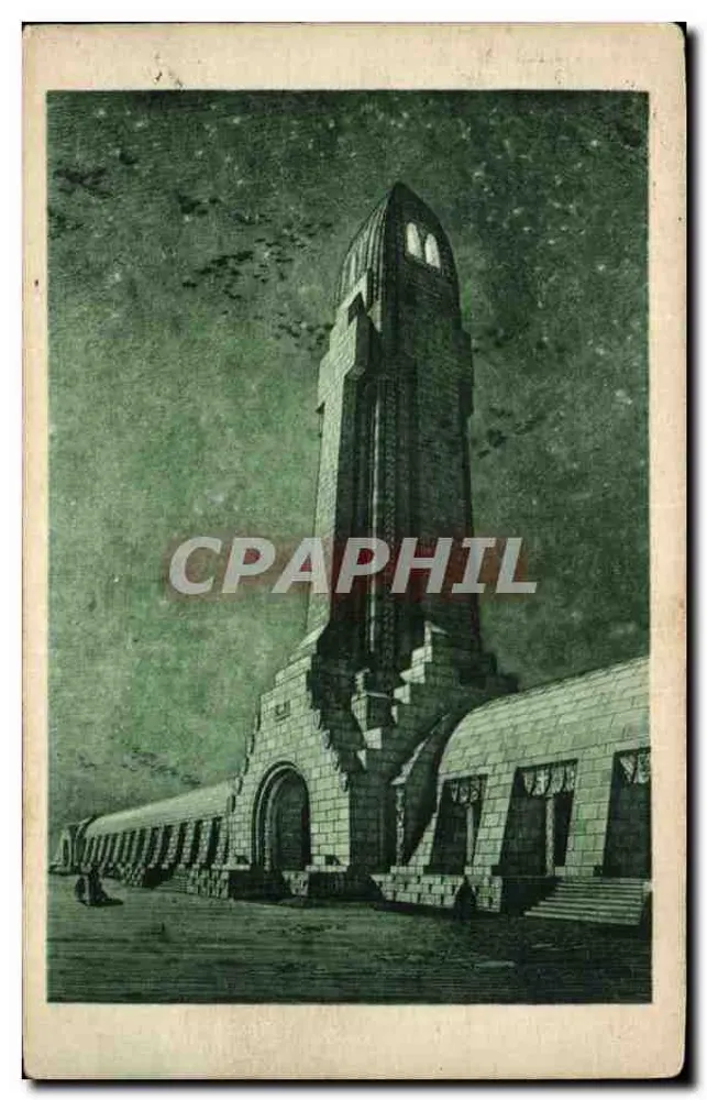Ossuário de Douaumont — monumento erguido por subscrição internacional — Éditions Verdun - Frente