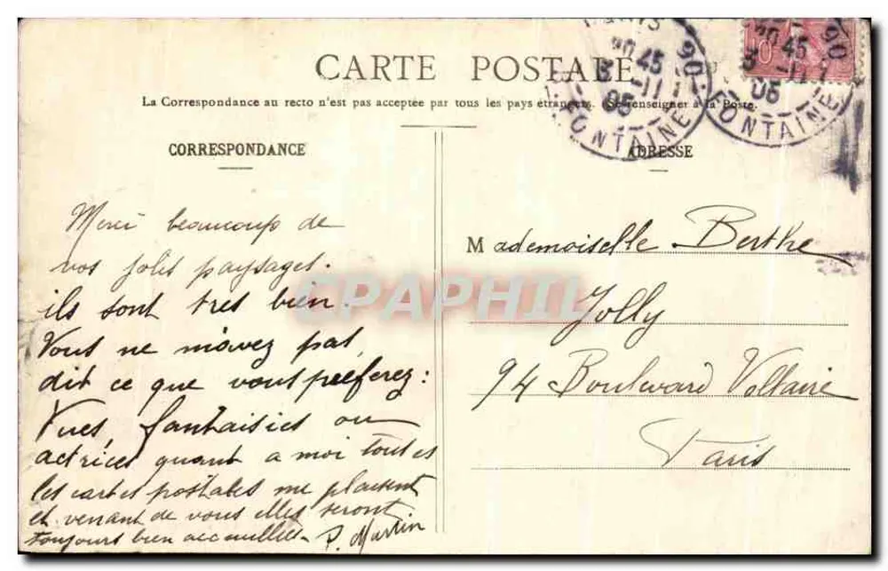 París — Paisaje en las Buttes-Chaumont — G. La - Reverso