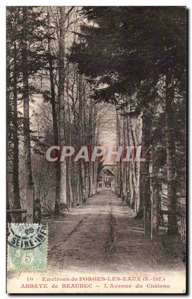 Umgebung von FORGES-LES-EAUX (S.-Inf.) — ABBAYE de BEAUBEC — Die Avenue du Château — Verleger/Drucker nicht sichtbar - Vorderseite
