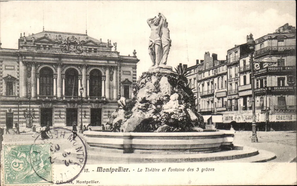 Montpellier - Das Theater und Fontäne der Drei Grazien — Galeries, Montpellier, n°18 - Vorderseite