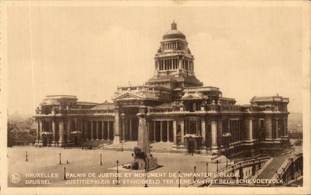 Brüssel - Justizpalast und Denkmal der belgischen Infanterie — Verleger N. JUS. - Vorderseite