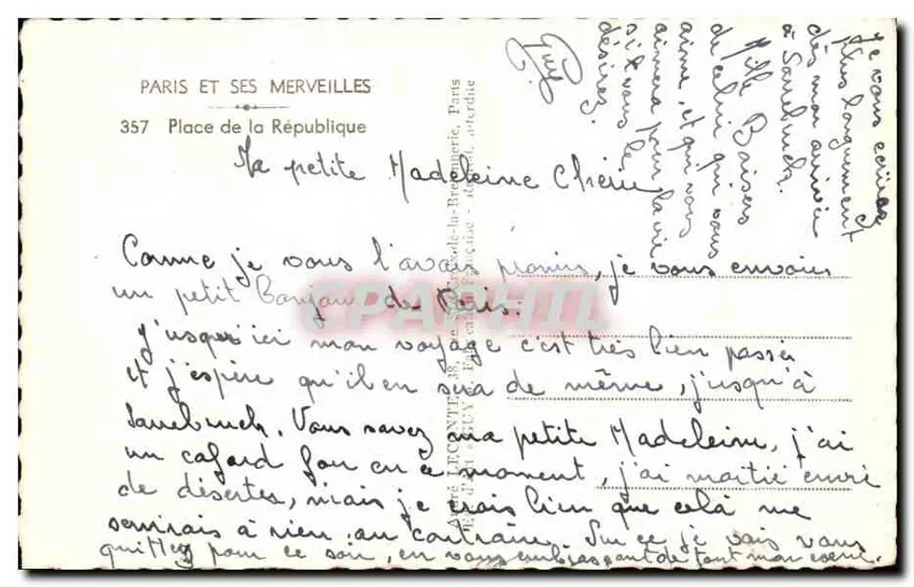 Place de la République — Paris — Verlag Guy, n° 357 - Rückseite