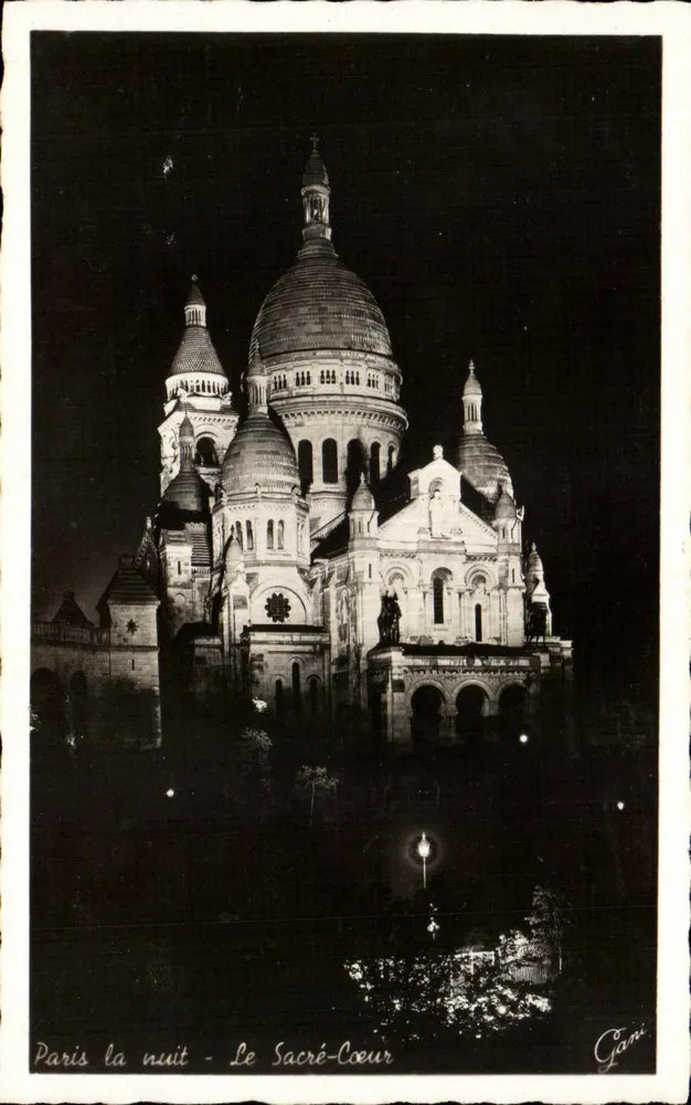 Paris nachts - Der Sacré-Cœur — Verlag Cani, Seriennummer 3071 - Vorderseite