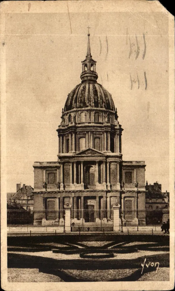 Dôme des Invalides — vue du bâtiment avec dôme et jardin à l'italienne — éditeur Les Éditions d'Art N°N, Paris, n° 56 - Vorderseite