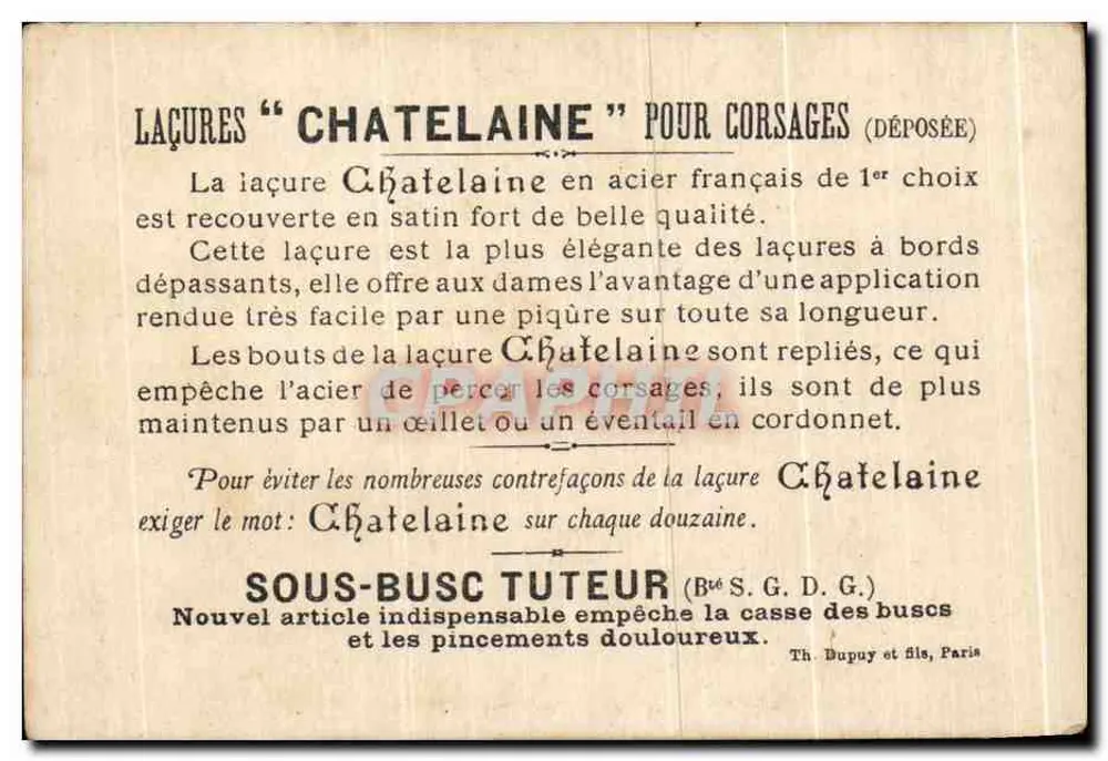 Kinder spielen am Strand — Werbung für Chatelaine-Nähte — Th. Dupuy und Söhne, Paris - Rückseite