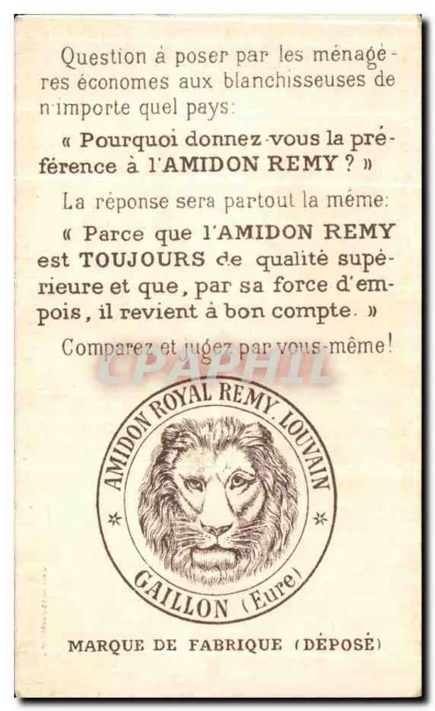 Amidon Remy — humoristische Werbung — Gaillon (Eure) - Rückseite