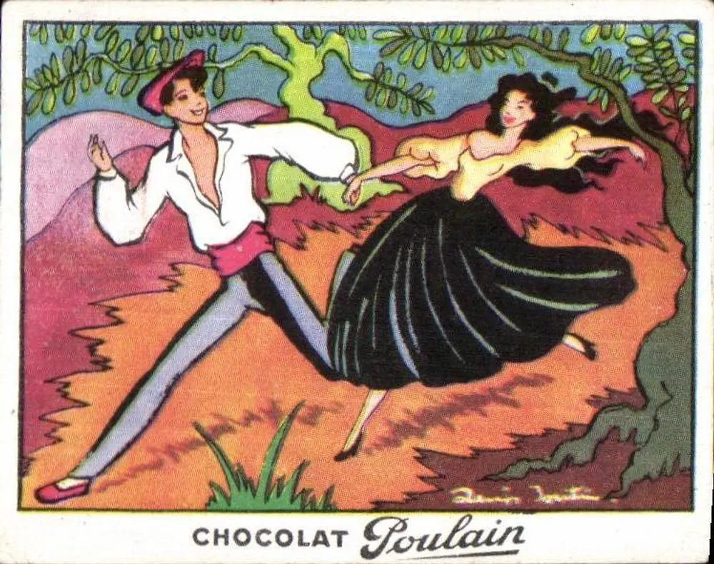 Dança ao ar livre — Chocolat Poulain — Série 44 - Frente