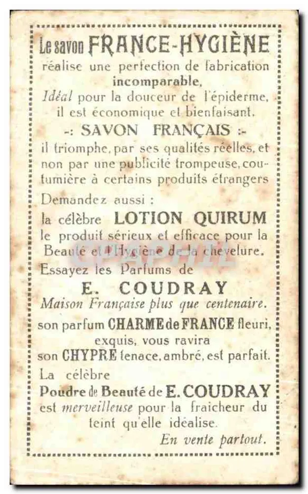 Chien — Interprétations pour dessiner simplement — Méthode V. Jacquot et P. Ravoux, offert par Savon France Hygiène - Verso
