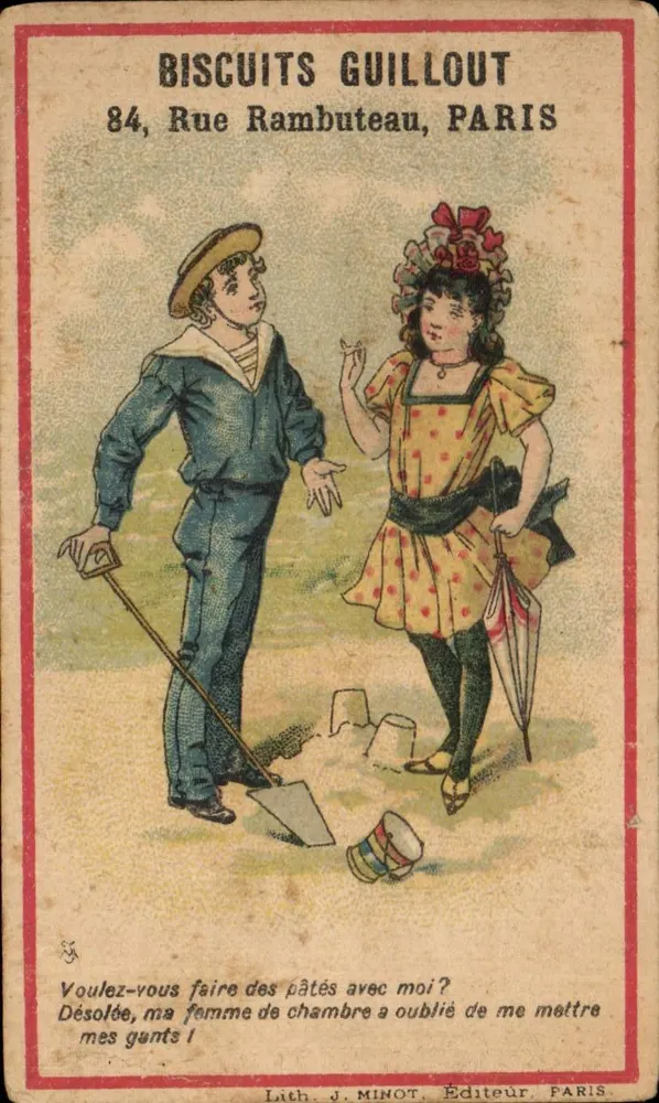 Biscuits Guillout — Werbung für Kekse und Dessert — Lith. J. Minot, Paris - Vorderseite