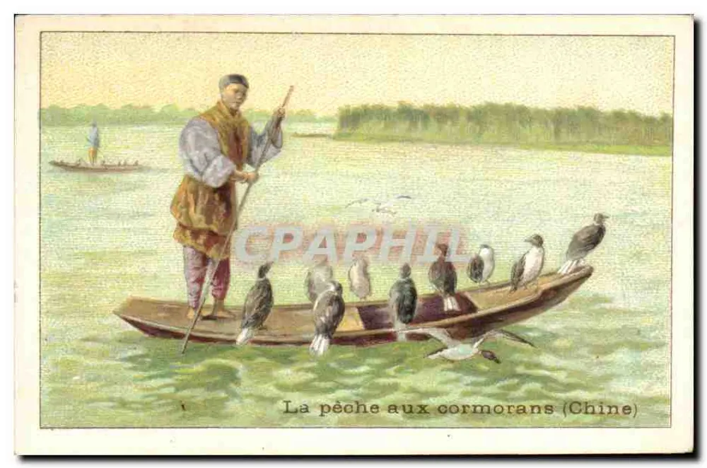 A pesca aos corujões — China — texto impresso - Frente