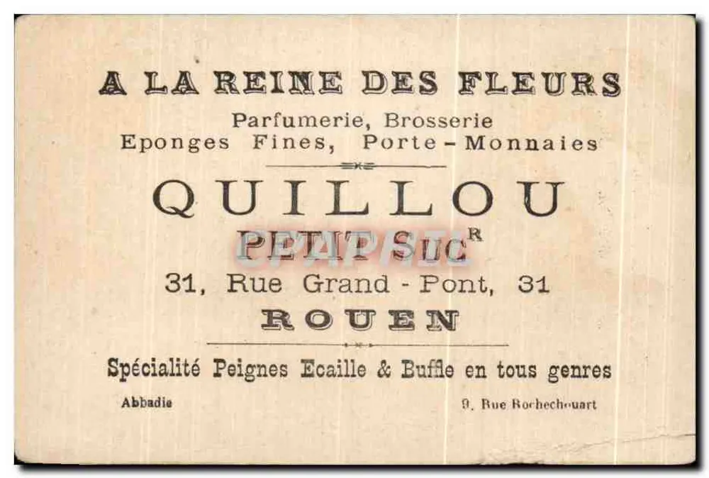 Szenen einer Heiratsanfrage — Cinco Mars, 4. Akt, 3. Szene — Verleger Quillou, 31 Rue Grand-Pont, Rouen - Rückseite