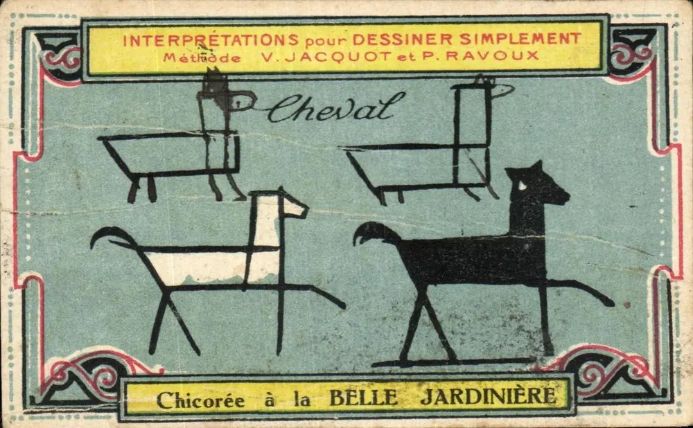 Pferd — Interpretationen für einfaches Zeichnen — Methode V. Jacquot und P. Ravoux - Vorderseite
