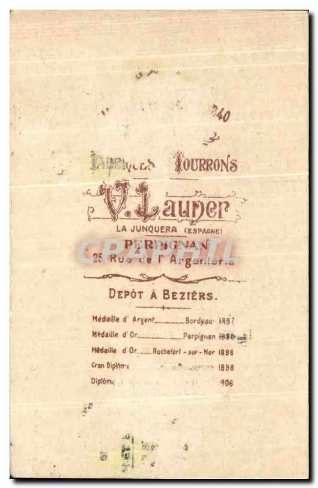 Costume di Andalucía — La buñolera — V. Lauper, La Junquera (Spagna) - Verso