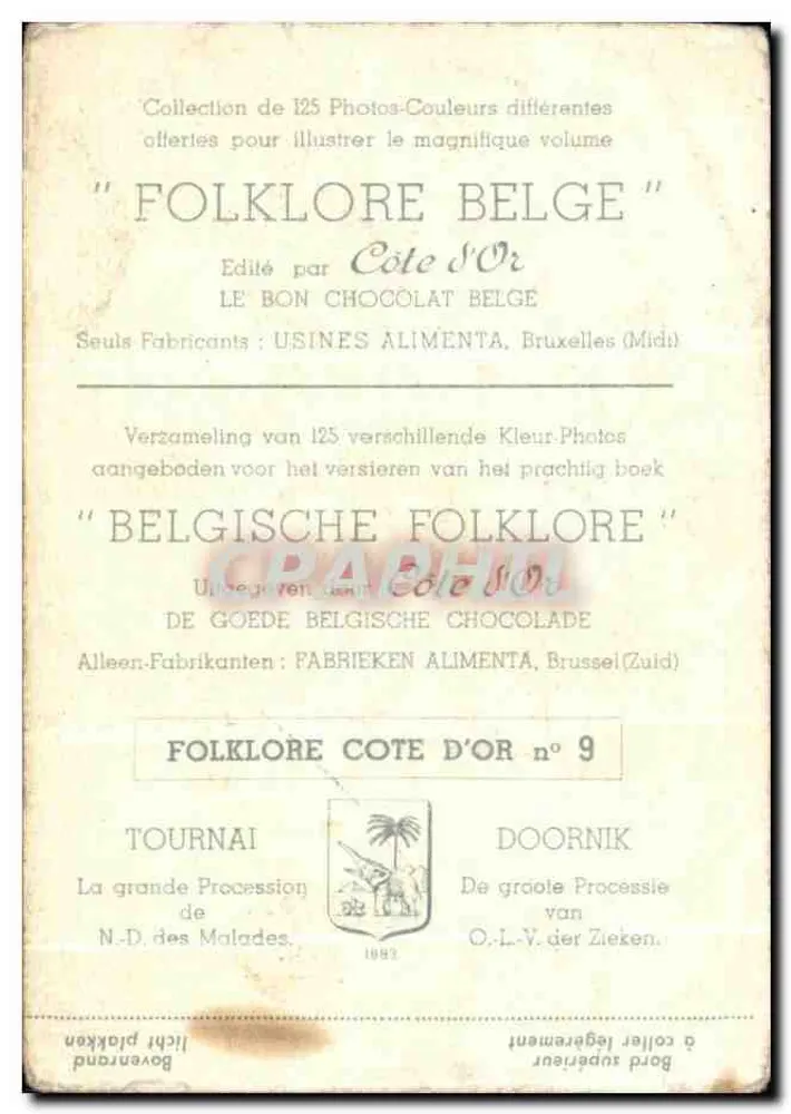 Prozession der Jungfrau der Kranken in Tournai — 1883 — Côte d'Or - Rückseite