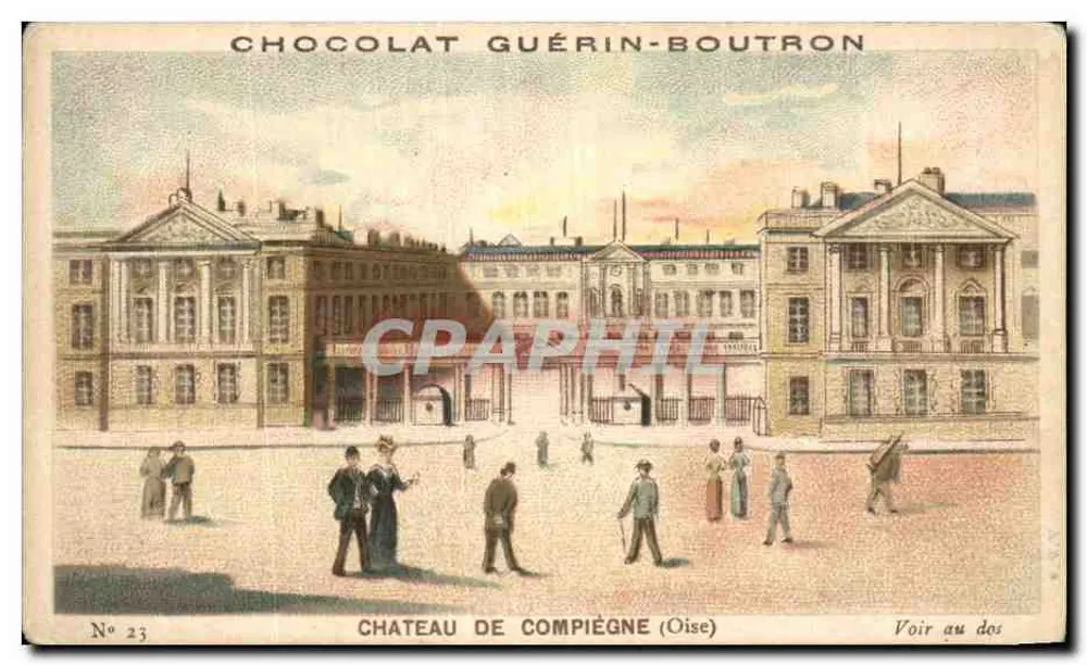 Castelo de Compiègne (Oise) — ilustração publicitária para o chocolate Guérin-Boutron — n° 23 - Frente