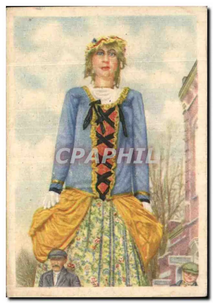 Mulher em traje folclórico belga — Coleção 'Folclore Belga' — Cote d'Or, n° 116 - Frente