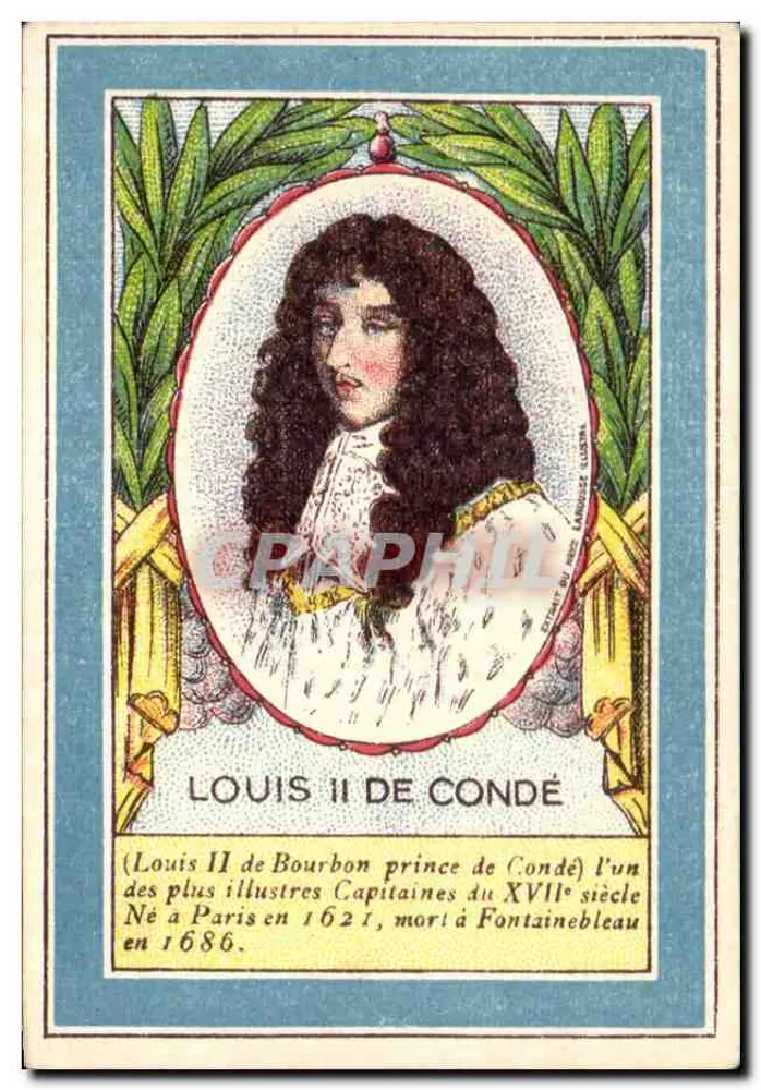 Louis II de Condé — príncipe de Condé, capitão do século XVII — Editor: L. LAMARCHE (n° 12) - Frente