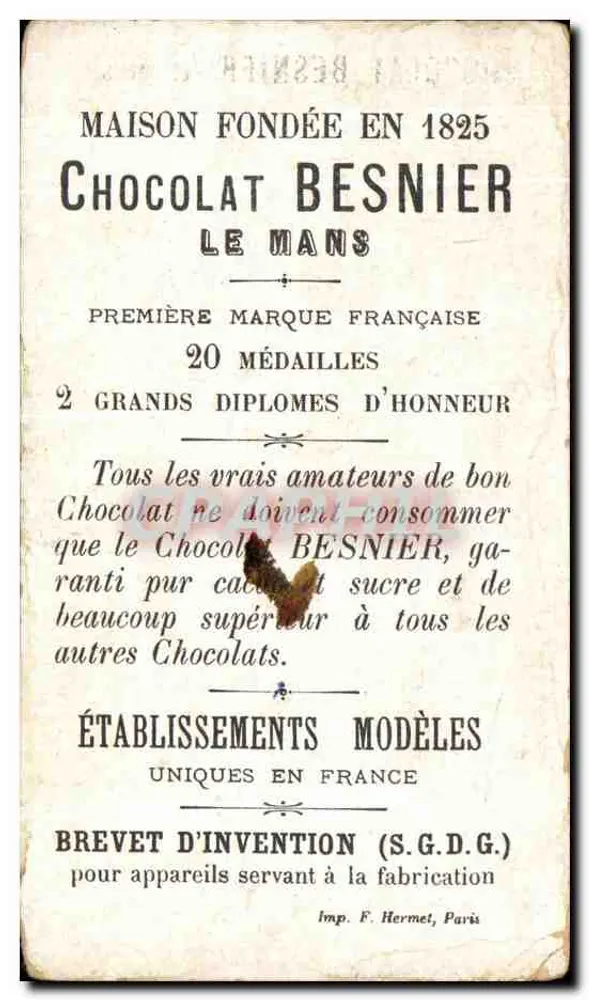 Karl und Königin der Karolinger — Kleidung durch die Zeitalter — Chocolat Besnier (Le Mans) n° 20 - Rückseite