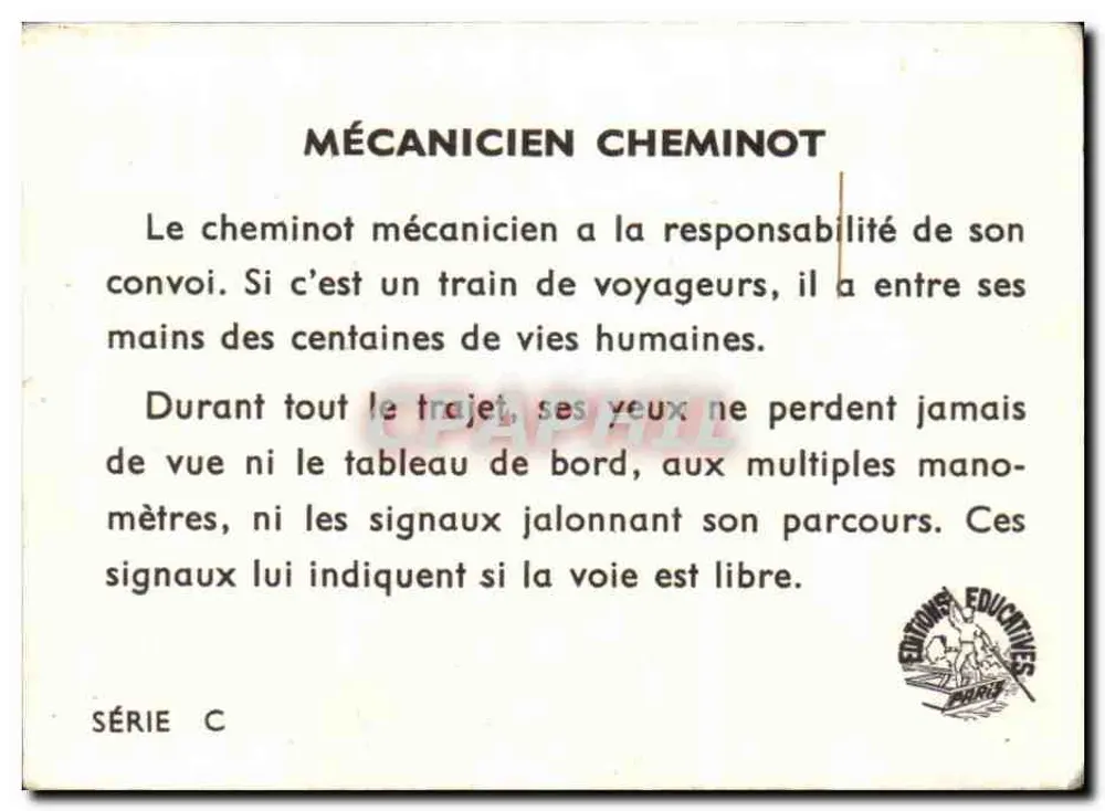 Mecânico ferroviário — Série C — Edições Educativas Paris - Verso
