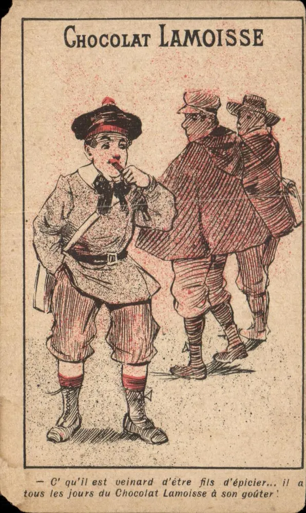 Chocolat Lamoisse — publicidade humorística — editor desconhecido, número de série não visível - Frente