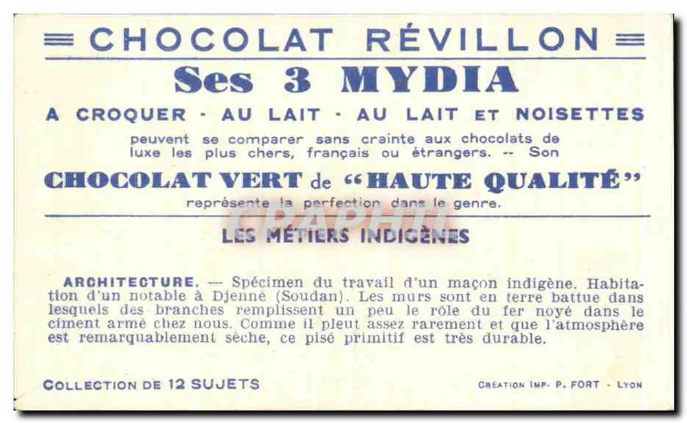 Architectuur in Djenné — Woning in Djenné — Chocolat Révillon, serie 2 - Achterkant