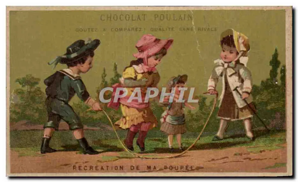 Kinder, die an der Schnur springen — Chocolat Poulain — Éditeur Lissarrague, Paris - Vorderseite