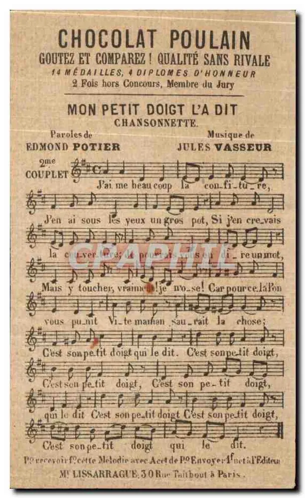 Kinder, die an der Schnur springen — Chocolat Poulain — Éditeur Lissarrague, Paris - Rückseite