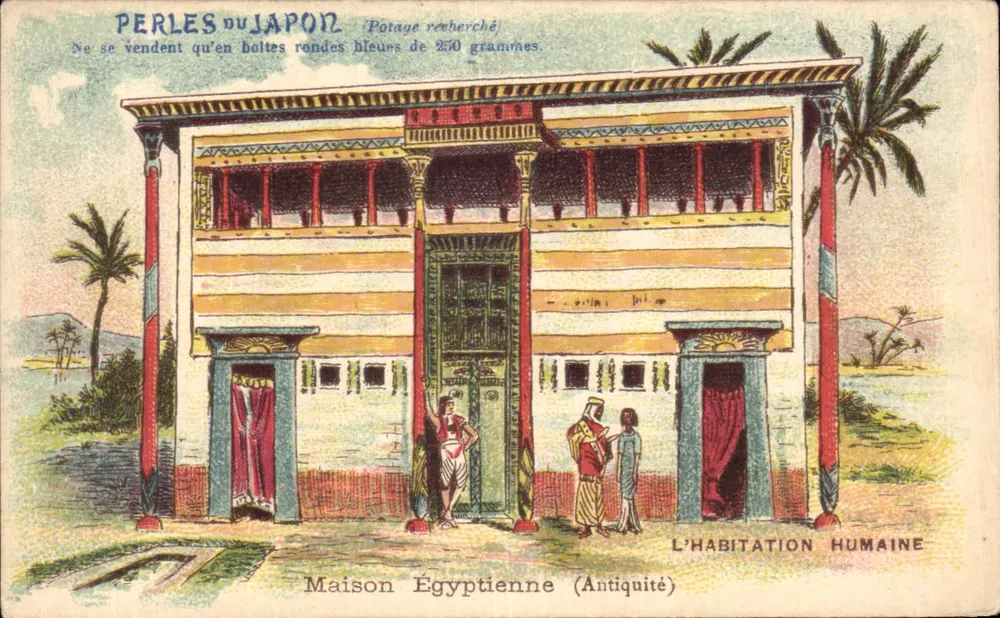 Ägyptisches Haus (Antike) — Werbung für die Perlen aus Japan — Verlag A. Chapu - Vorderseite
