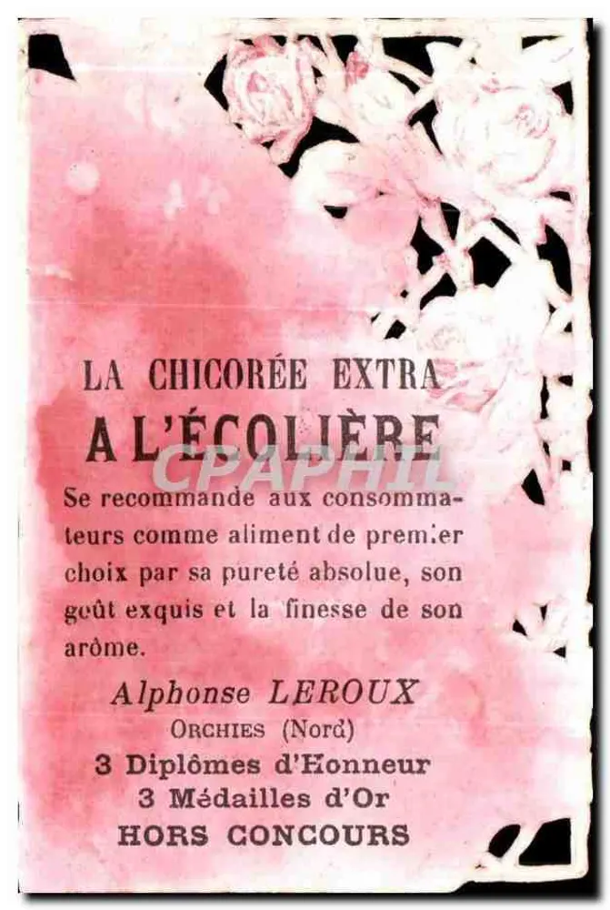 Junge Frau im Kostüm — Blumenverzierung — Alphonse LEROUX, Orchies (Nord) - Rückseite