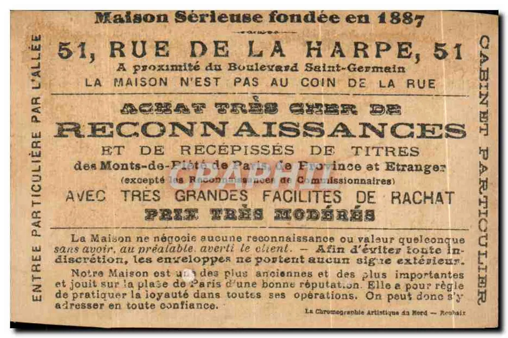 Jungmann vor einem sitzenden Mann — Maison Sérieuse gegründet 1887 - Rückseite