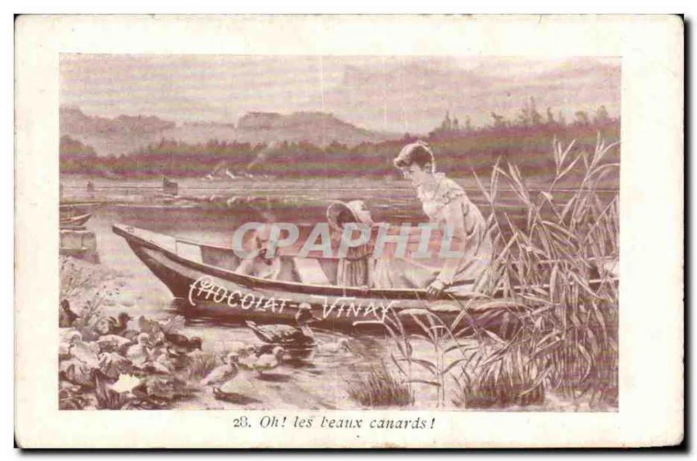 Enten in einem Boot — Chocolat-Vinay n°28 - Vorderseite