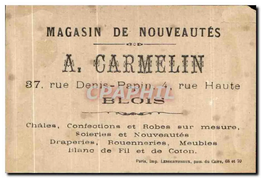 Zwei Männer in Hofkleidung — A. Carmelin — Blois - Rückseite