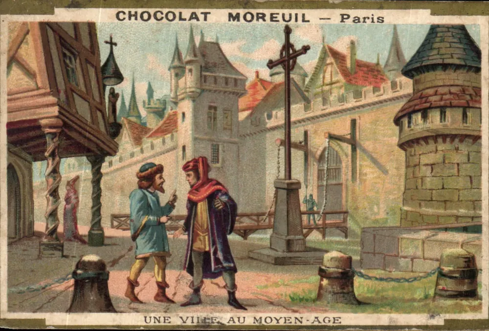 Eine mittelalterliche Stadt — Chocolat Moreuil — Paris - Vorderseite