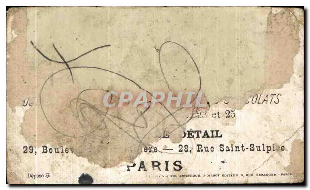 Kinder, die mit einem elektrischen Glas spielen — Chocolat Guérin-Boutron — Lith. J. Minot, Paris, n°84 - Rückseite