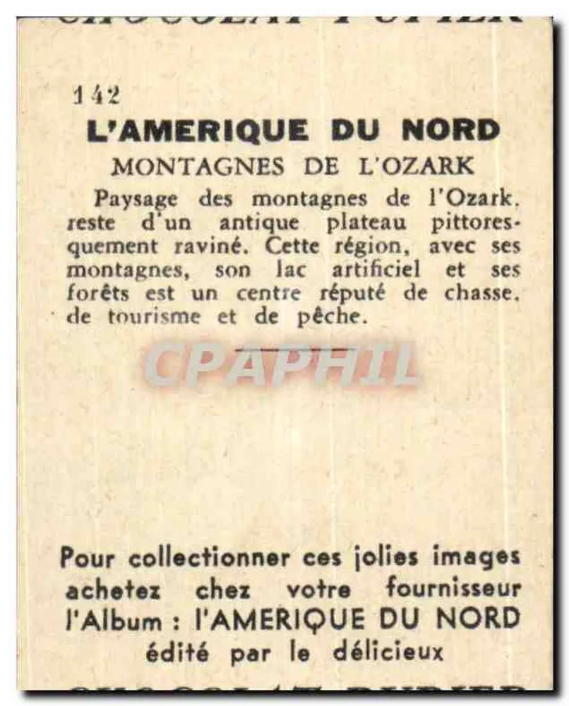 Montanhas do Ozark — Chocolate Pupier — n°142 - Verso
