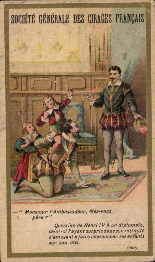 Henri IV und ein Diplomat — humorvoller Moment — Société Générale des Cirages Français, n° 1607 - Vorderseite