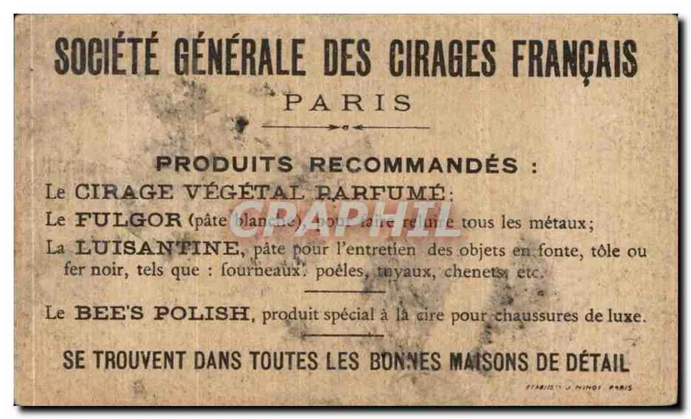 Henri IV und ein Diplomat — humorvoller Moment — Société Générale des Cirages Français, n° 1607 - Rückseite