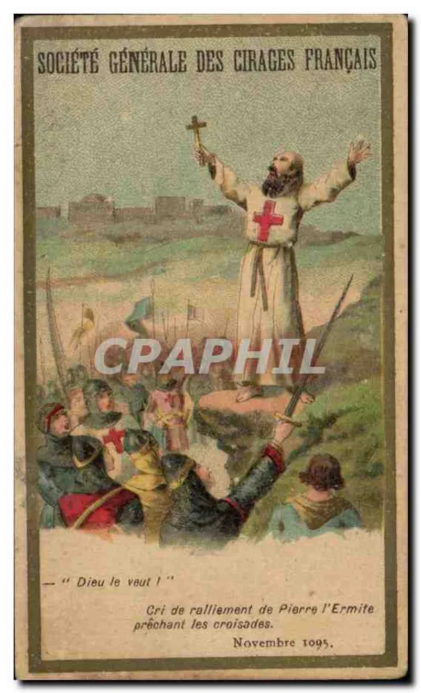 Peter der Einsiedler predigt die Kreuzzüge — Société Générale des Cirages Français, n° 113 - Vorderseite