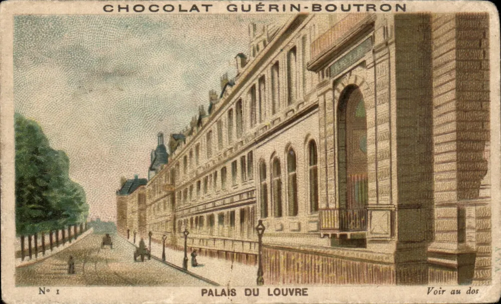 Palais du Louvre — historische Ansicht — Chocolat Guérin-Boutron, Nr. 1 - Vorderseite
