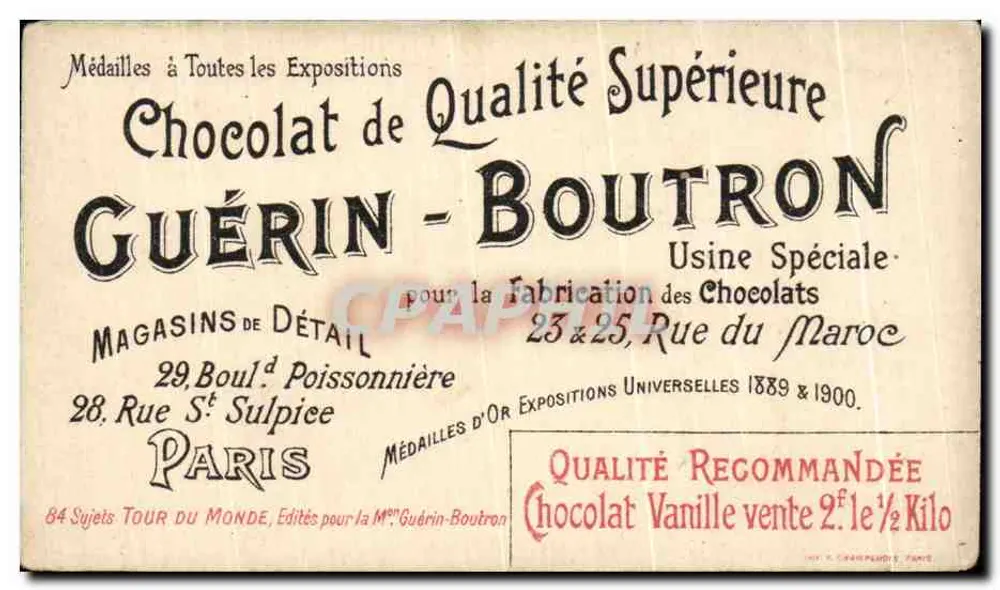 Die Rote Straße in Moskau — Serie 58 — Chocolat Guérin-Boutron - Rückseite