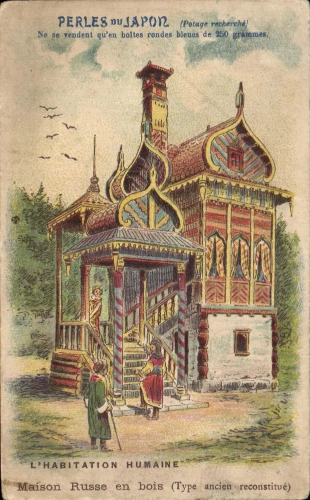 Holzhaus russischen Stils — Rekonstruiertes altes Modell — A. Chapu & G. Boissonnet & R. Legrand, Paris - Vorderseite