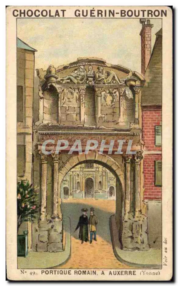 Römischer Portikus in Auxerre (Yonne) — Schokolade Guérin-Boutron, Nr. 49 - Vorderseite