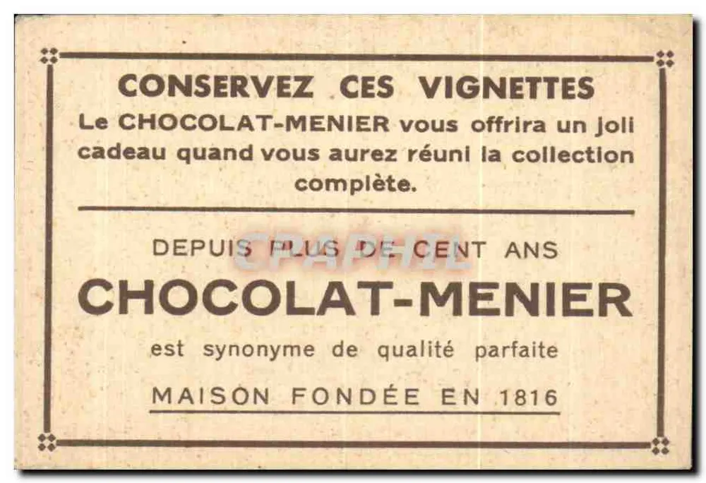 A Haya — Casa de Maurice — Coleção do Chocolate-Menier n° 91 - Verso