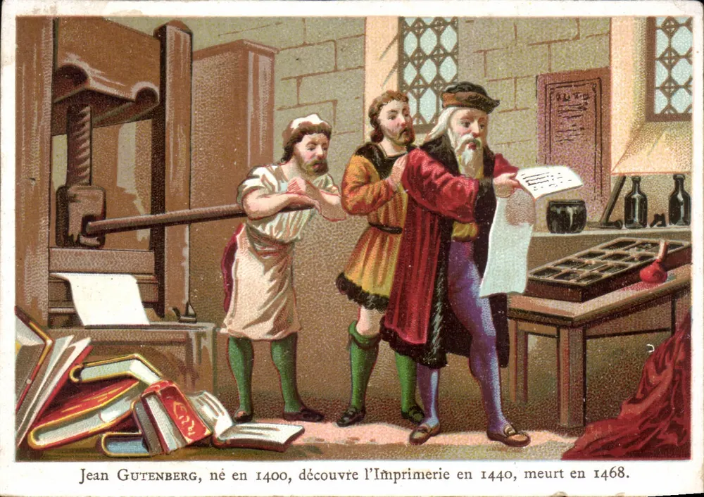 Jean Gutenberg — Entdeckung der Druckkunst — Kein Verlag oder Nummer sichtbar - Vorderseite